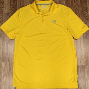 UNDER ARMOUR HEATGEAR POLO SHIRT POLY/SPANDEX DARK YELLOW-GOLD LARGE, L